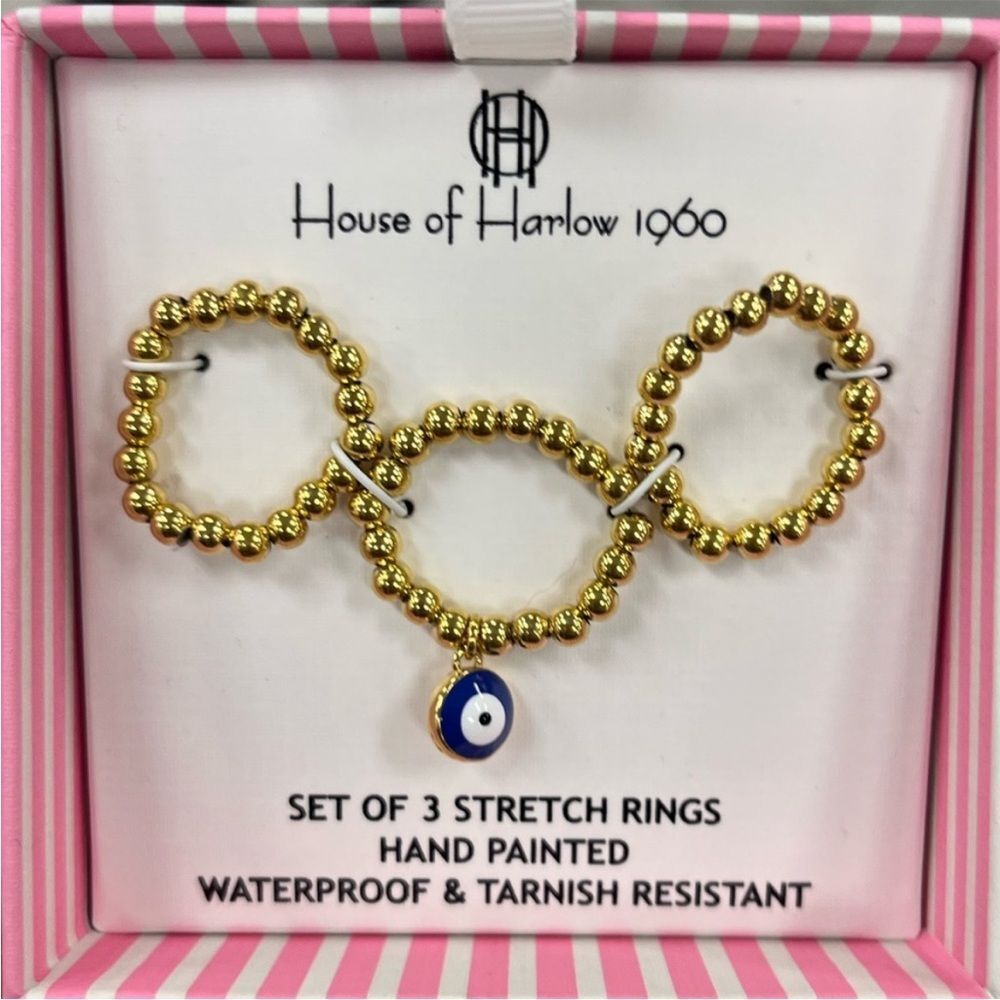 NWT ⚜️🧿⚜️ House of Harlow 1960 set of 3 Stretch Rings